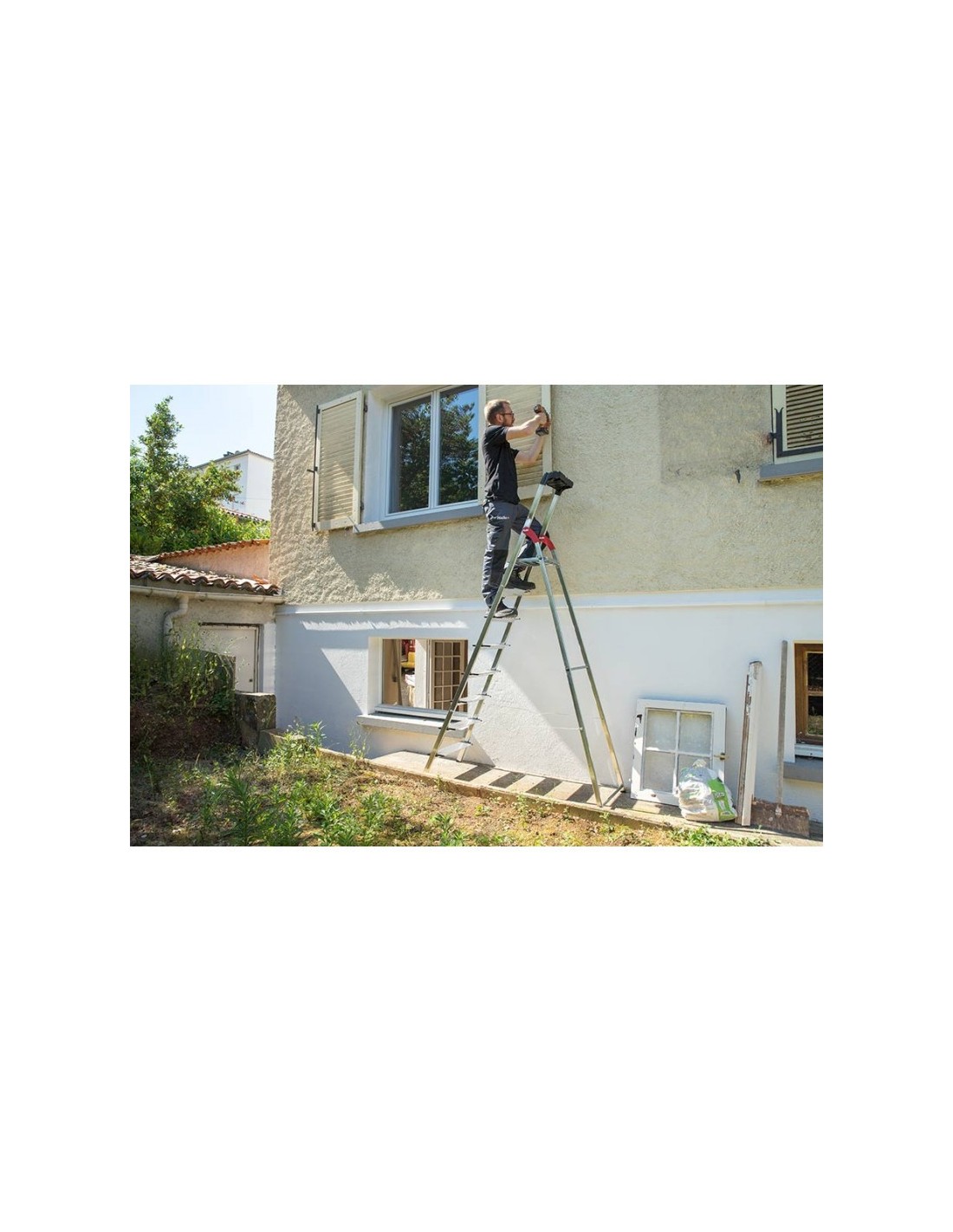 Escabeau Hailo Profistep XXL 6 Marches - Aluminium - Plateforme Antidérapante - Charge 150kg