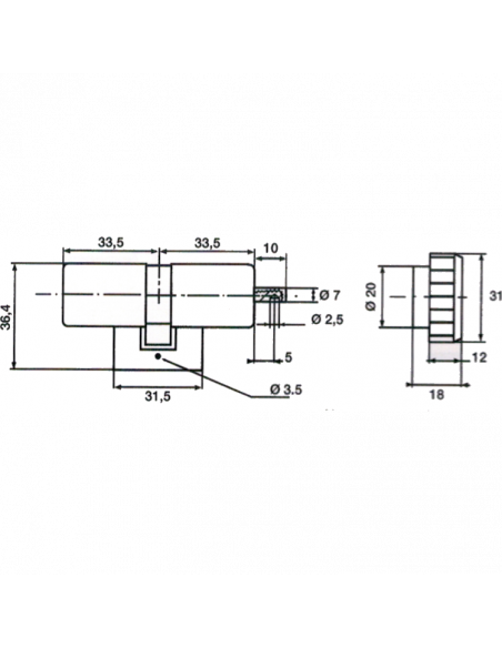 Cylindre A Bouton Bricard Monobloc Bloctout