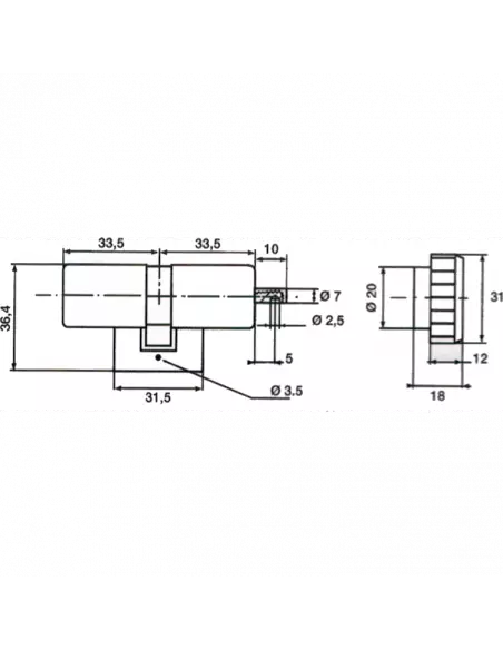Cylindre A Bouton Bricard Monobloc Bloctout