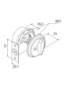 Verrou Tubulaire Heracles Chromé mat 2