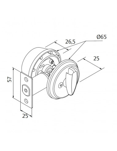 Verrou Tubulaire Heracles Chromé mat