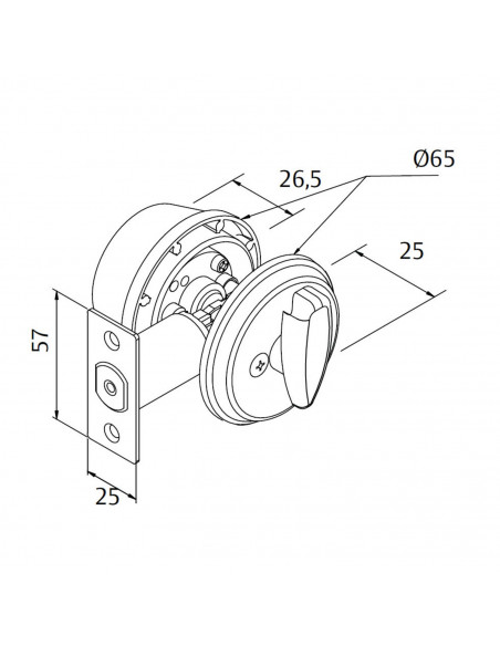Verrou Tubulaire Heracles Chromé mat