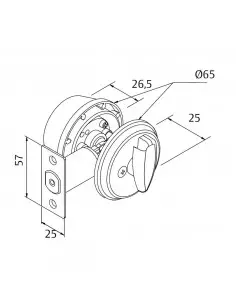 Verrou Tubulaire Heracles Laiton poli 2
