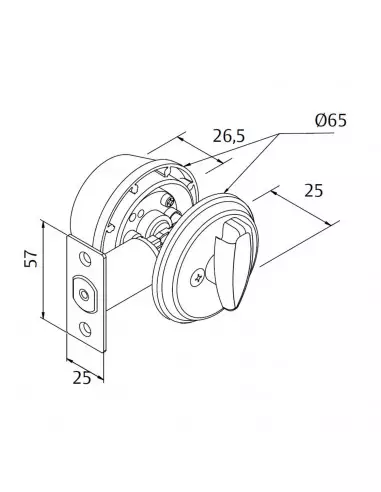 Verrou Tubulaire Heracles Laiton poli