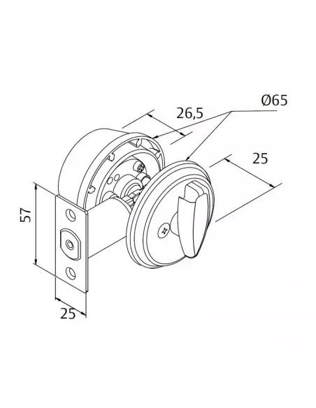 Verrou Tubulaire Heracles Laiton poli