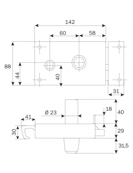 Serrure Monopoint En Applique Iseo Zenith Horizontal