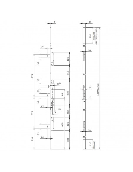 Serrure 3 Points Iseo Electa