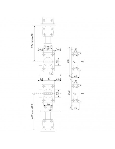 Paire De Verrou 4 Points Iseo Cavith