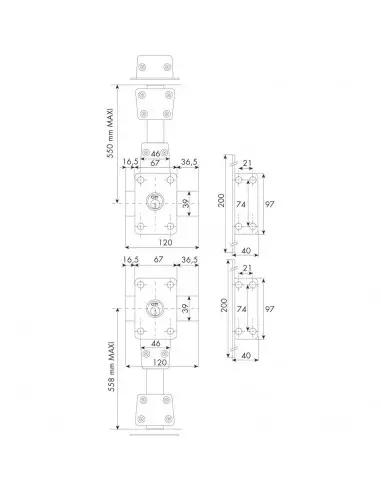 Paire De Verrou A Double entrée 4 Points Iseo...