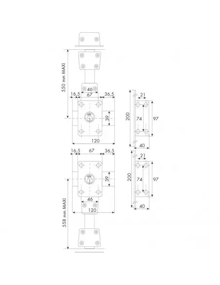 Paire De Verrou A Double entrée 4 Points Iseo Zenith