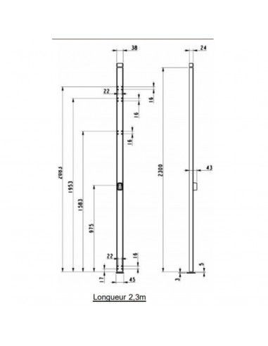 Crémone En Applique Vachette À Cylindre Européen