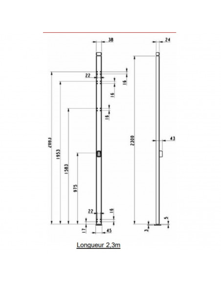 Crémone En Applique Vachette À Cylindre Européen
