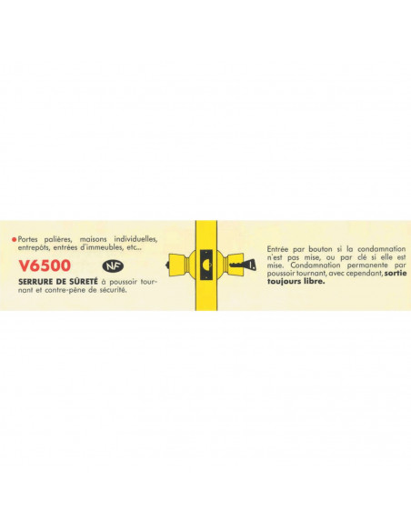 Serrure Tubulaire Vachette V 6500