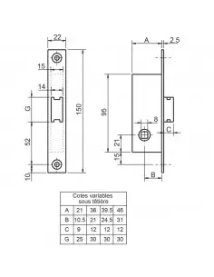 Monopoint À Larder Profil Étroit Metalux Pêne Demi-Tour... 2