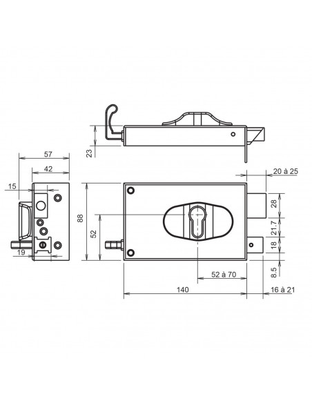 Serrure Monopoint En Applique Metalux Pour Cylindre Européen