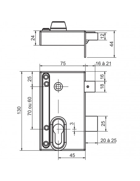 Serrure Monopoint En Applique Metalux Pour Cylindre Européen