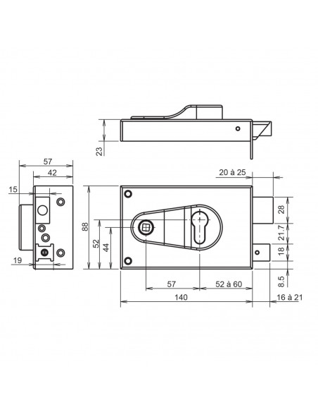 Serrure Monopoint En Applique Metalux Pour Cylindre Européen
