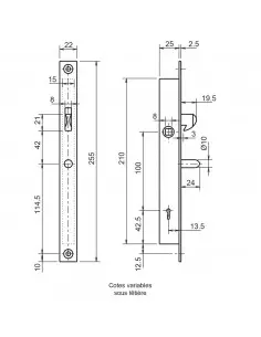 Monopoint À Larder Profil Étroit À Mentonnet Metalux Clé... 2