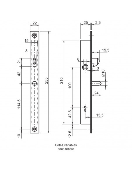 Monopoint À Larder Profil Étroit À Mentonnet Metalux Clé À Gorges Série 25
