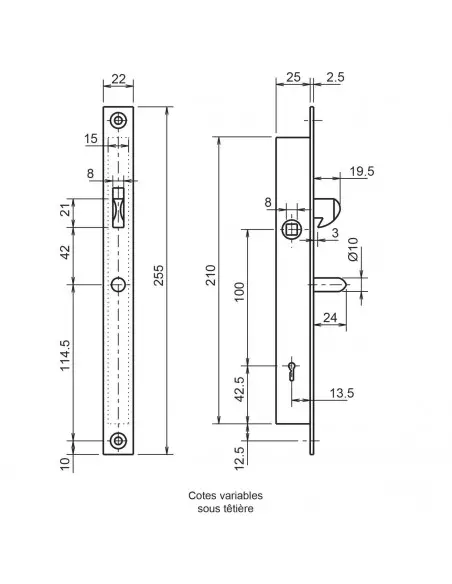 Monopoint À Larder Profil Étroit À Mentonnet Metalux Clé À Gorges Série 25
