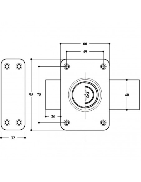 Verrou Double Entrée Pollux 5 Ailettes