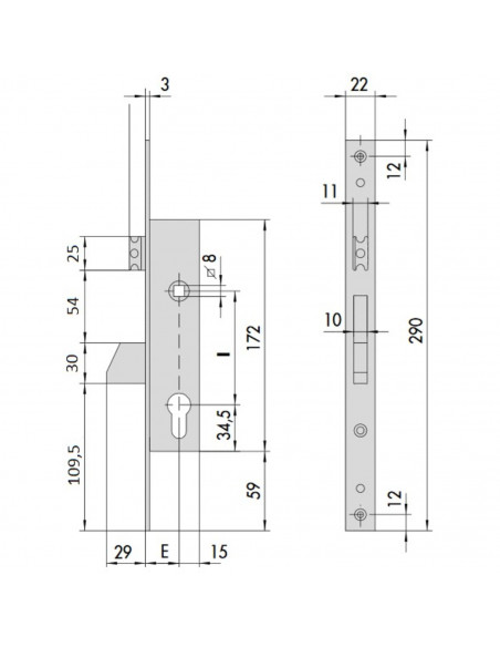 Monopoint À Larder Cisa Profil Étroit À Pêne Basculant