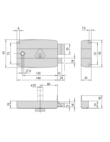 Monopoint En Applique Cisa Horizontale À Fouillot