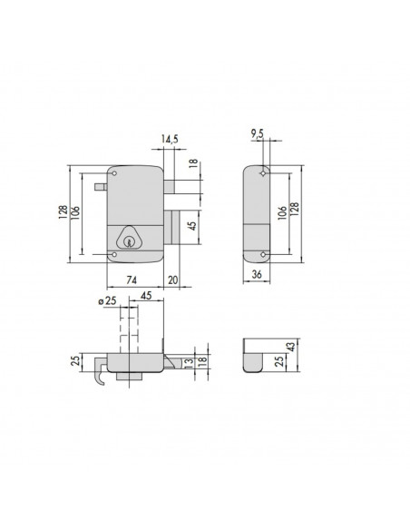 Monopoint En Applique Cisa Verticale À Tirage