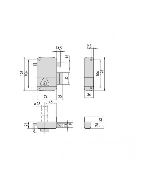 Monopoint En Applique Cisa Verticale À Tirage