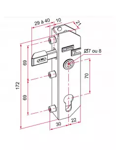 Serrure De Portail À Encastrer Tirard Série Gj 2