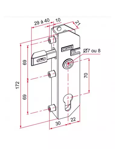 Serrure De Portail À Encastrer Tirard Série Gj