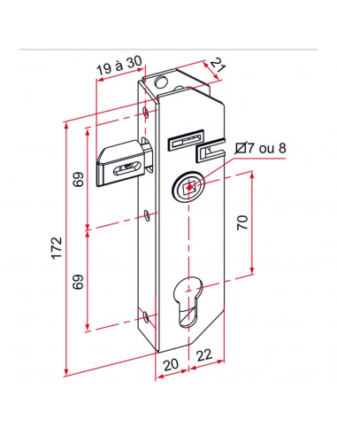 Serrure De Portail À Encastrer Tirard Série Gj