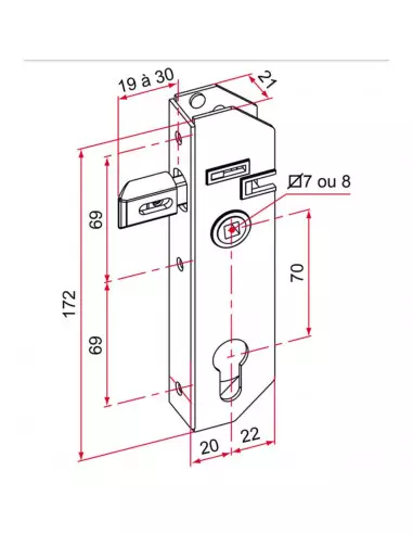 Serrure De Portail À Encastrer Tirard Série Gj