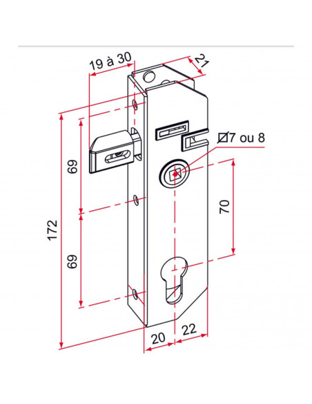 Serrure De Portail À Encastrer Tirard Série Gj