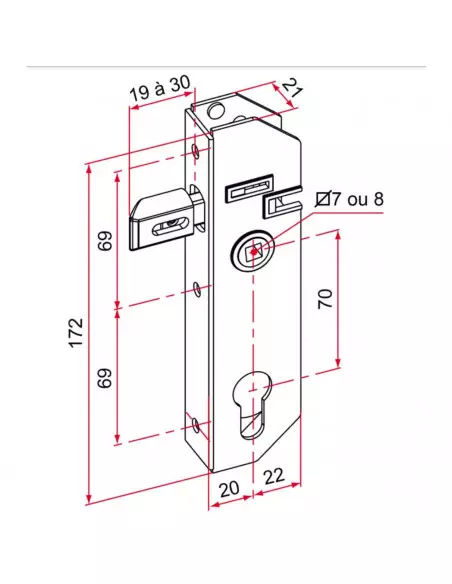 Serrure De Portail À Encastrer Tirard Série Gj