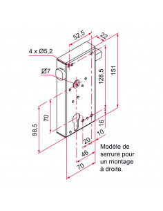 Serrure De Portail En Applique Tirard Série Ge 2