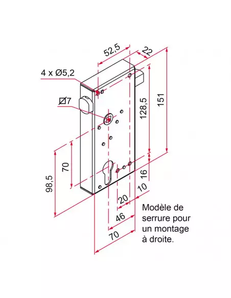 Serrure De Portail En Applique Tirard Série Ge