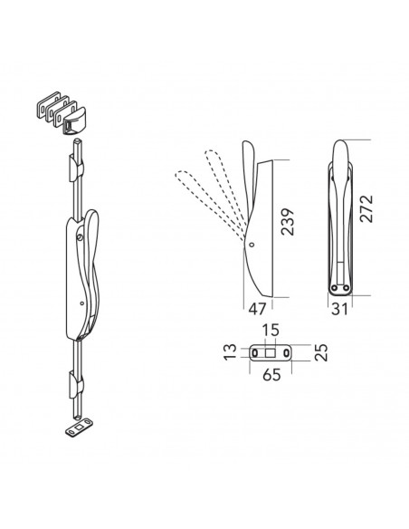 Crémone Pompier Deesse La Croisee Ds À Levier Basculant