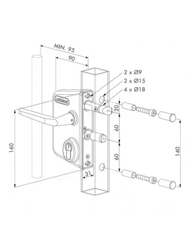 Serrure De Portail Locinox Pênes Ronds
