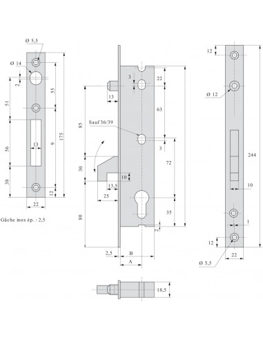 Monopoint À Larder Stremler Assa Abloy À Pêne...