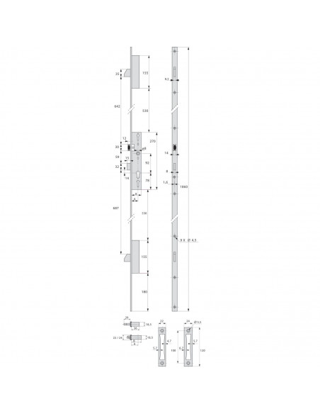 Serrure 3 Points Stremler Assa Abloy Pêne Dormant Demi-Tour Série 6370