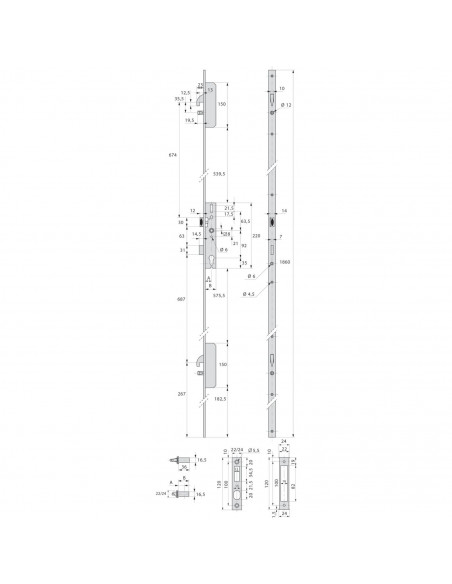 Serrure 3 Points Stremler Assa Abloy Pêne Dormant Et Basculant À Crochet À Demi-Tour