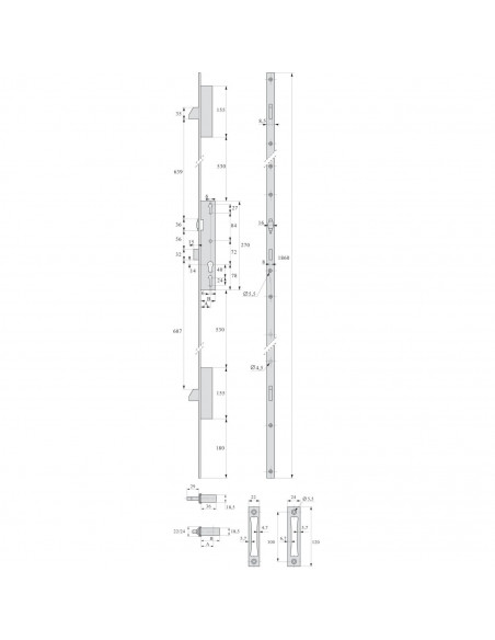 Serrure 3 Points Stremler Assa Abloy Pêne Dormant Et Rouleau Série 6374
