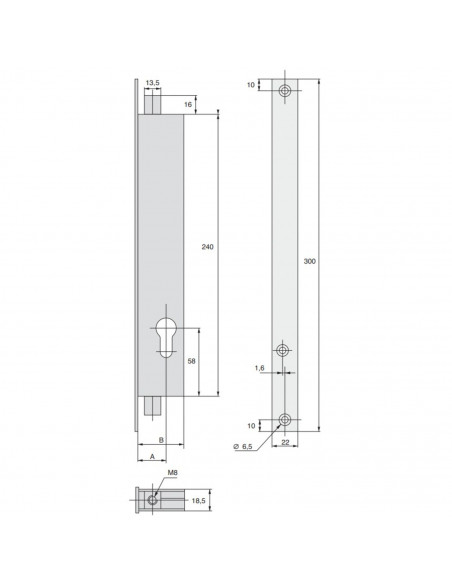 Serrure À Larder 2 Points Stremler Assa Abloy À Tringle Plate