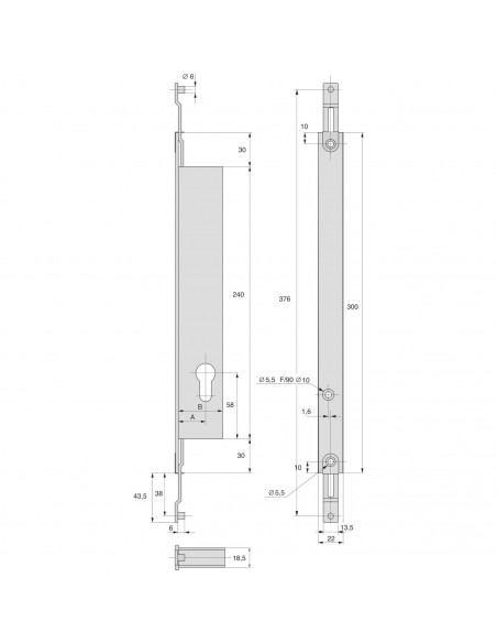 Serrure À Larder 2 Points Stremler Assa Abloy À Tringles Plates Série 2271Ti