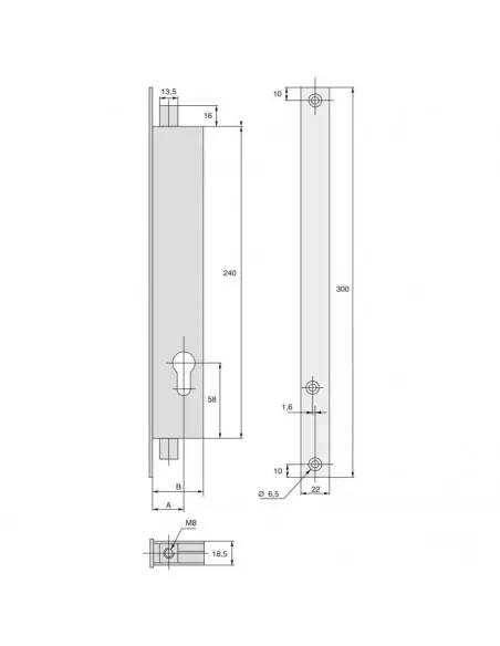 Serrure À Larder 2 Points Stremler Assa Abloy À Tringles Plates Série 2271Ti