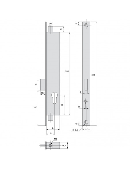 Serrure À Larder 3 Points Stremler Assa Abloy À Tringles Pêne Dormant Série 2272