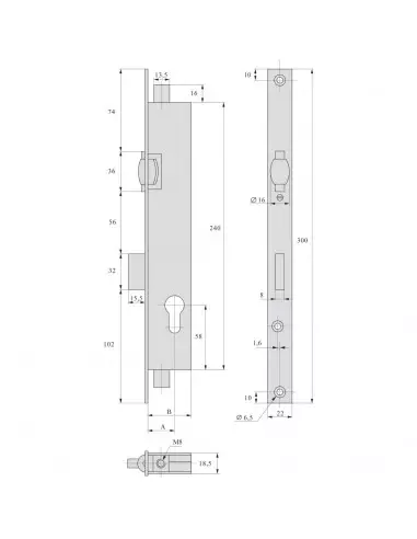 Serrure À Larder 3 Points Stremler Assa Abloy...