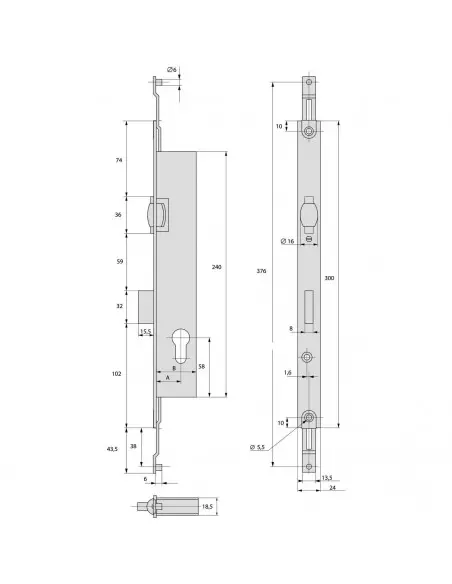 Serrure À Larder 3 Points Stremler Assa Abloy Pêne Dormant Et Rouleau Série 2274ti
