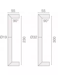 Poignée Droite Angles Heracles Vifs - Série 201 2